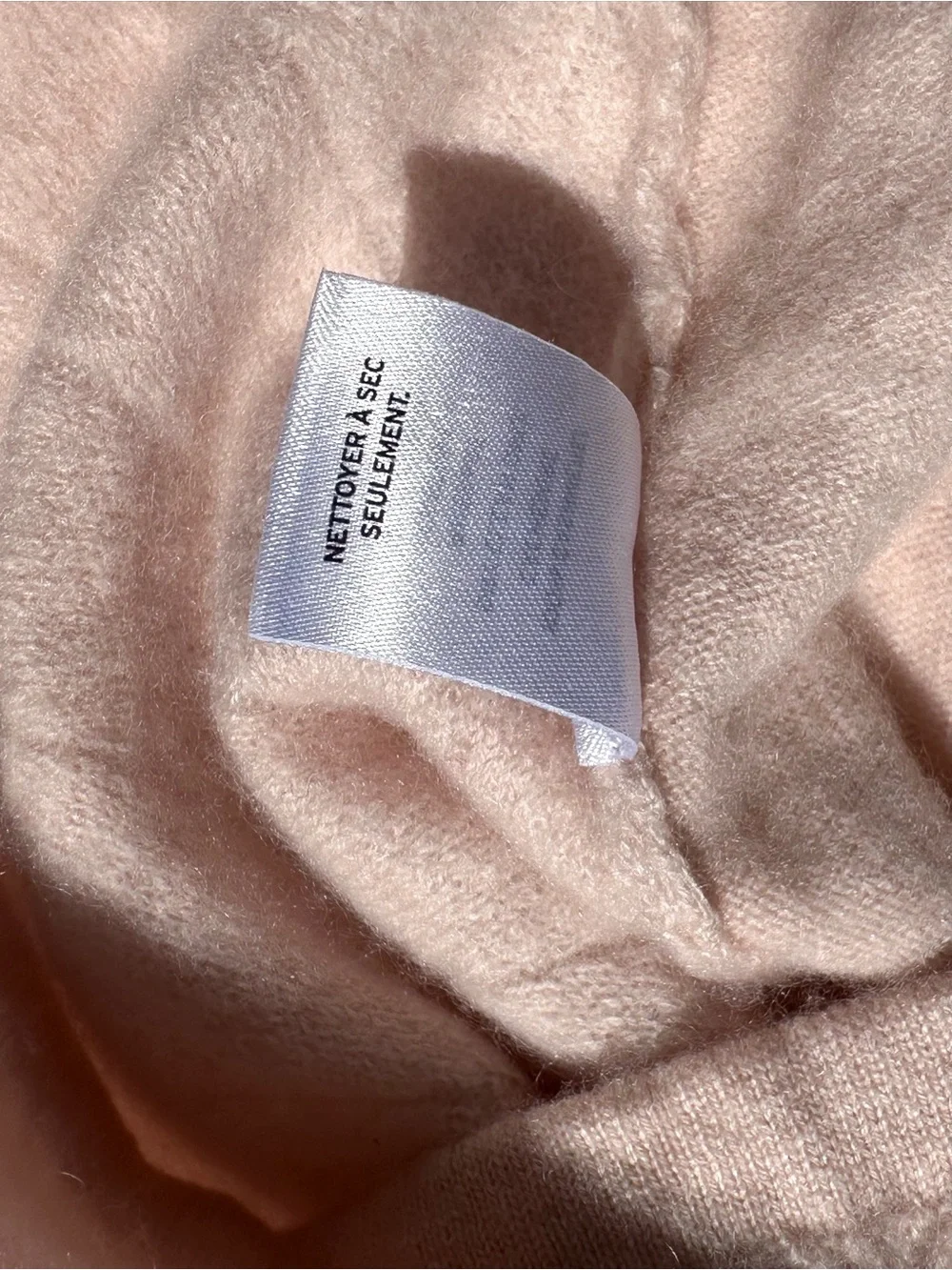 Nordstrom 100% Cashmere Brushed Soft Knit Crewneck Sweater, Light Blush Pink, XS